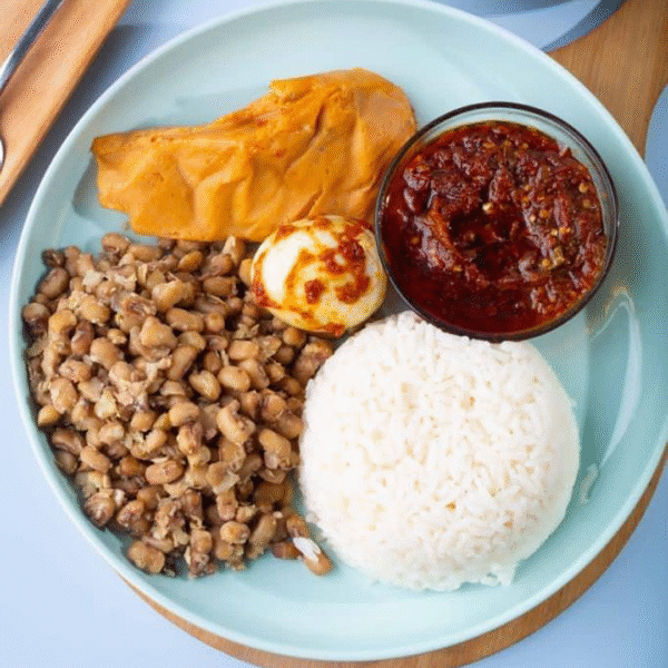 Steamed White Rice & Beans